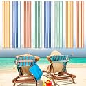Boao 8 Pack Beach Towel Bands for Chair, Elastic Strap,Striped Style