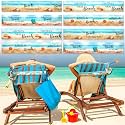 Boao 8 Pack Beach Towel Bands for Chair, Elastic Strap,Beach Word