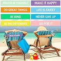 Boao 8 Pack Beach Towel Bands for Chair, Elastic Strap,Inspirational