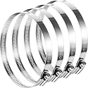 Boao Adjustable 304 Stainless Steel Duct Hose Clamp, 4 Pieces, 8 Inch