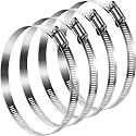 Boao Adjustable 304 Stainless Steel Duct Hose Clamp, 4 Pieces, 6 Inch