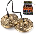 Boao Tingsha Meditation Bell with Bag,Om Mane Padme Hum Symbols Embossed