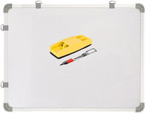 boardy magnetic whiteboard of 6x4 feet with 1 marker  1 duster  for school office and tuition classes aluminium framed body with hanging clips120x180cms whiteboards