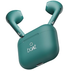boat airdopes ace tws in ear earbuds with 35 hrs playback 13mm drivers dual mics enx amp beast modedavys green