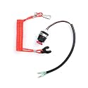 Boat Safety Kill Stop Switch Connector Lanyard Cord Compatible with Mercruiser Marine Tohatsu Outboard Engine Motor Kill Switch Tether Red