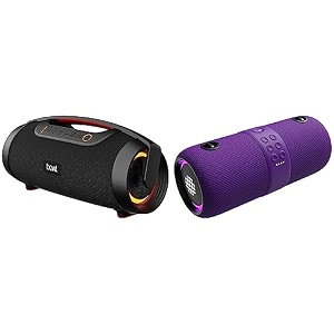 boat stone 1450 portable wireless speaker with 40w rms signature sound amp stone 1200 14w bluetooth speaker with upto 9 hours battery rgb leds ipx7 and tws featuretechno purple