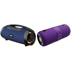 boat stone 1450 portable wireless speaker with 40w rms signature sound amp stone 1200 14w bluetooth speaker with upto 9 hours battery rgb leds ipx7 and tws featuretechno purple