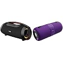 boAt Stone 1450 Portable Wireless Speaker with 40W RMS Signature Sound &amp; Stone 1200 14W Bluetooth Speaker with Upto 9 Hours Battery, RGB LEDs, IPX7 and TWS Feature((Techno Purple)