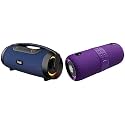 boAt Stone 1450 Portable Wireless Speaker with 40W RMS Signature Sound &amp; Stone 1200 14W Bluetooth Speaker with Upto 9 Hours Battery, RGB LEDs, IPX7 and TWS Feature((Techno Purple)