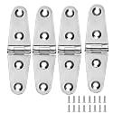 Boat Strap Hinge, Marine Hinge, 4 x 1 inch (102mm X 26 mm), 316 Stainless Steel with Screws (4 PCS)