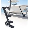 Boat Trailer Steps, Heavy Duty Trailer Tongue Steps with Handle, Universal Fit for 3" x 3", 4" x 4" &amp; 3" x 5" (4-Step, Raised-Dot Tread)