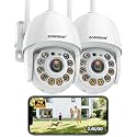 BOAVISION 2K Security Camera Outdoor, 2Pack Wireless WiFi IP Camera Home Security System 360° View,AI HumanTracking,Two Way Talk, pan Tile Full Color Night Vision,2.4G&amp;5G WiFi