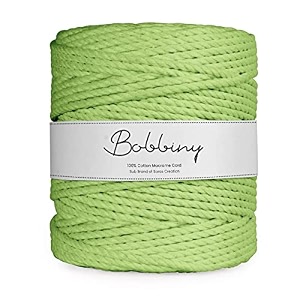 bobbiny  3 ply twisted macrame cotton cord dori roll packaging thread for macrame diy and other projects  parrot green  4mm100 meter
