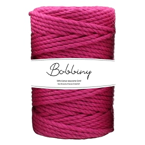 bobbiny  3 ply twisted macrame cotton cord dori roll packaging thread for macrame diy and other projects  pink  4mm100 meter