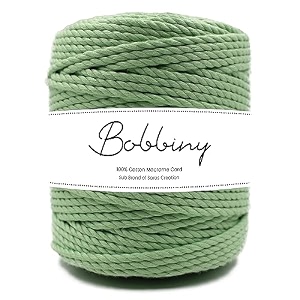 bobbiny  3 ply twisted macrame cotton cord dori roll packaging thread for macrame diy and other projects  mint green  4mm100 meter