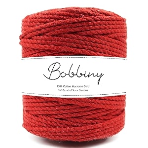 bobbiny  3 ply twisted macrame cotton cord dori roll packaging thread for macrame diy and other projects  red  4mm100 meter