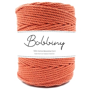 bobbiny 3 ply twisted macrame cotton cord dori roll packaging thread for macrame diy and other projects  saffronorange  4mm 20 meter 1 count