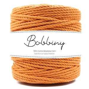 bobbiny  3 ply twisted macrame cotton cord dori roll packaging thread for macrame diy and other projects  mango yellow  4mm10 meter