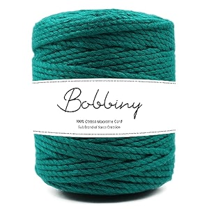 bobbiny  3 ply twisted macrame cotton cord dori roll packaging thread for macrame diy and other projects  sea green  4mm10 meter