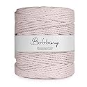 Bobbiny | 3 Ply Twisted Macrame Cotton Cord Dori (Roll Packaging) Thread for Macrame DIY and Other Projects | Powder Pink | 4mm,10 Meter
