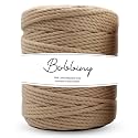 Bobbiny | 3 Ply Twisted Macrame Cotton Cord Dori (Roll Packaging) Thread for Macrame DIY and Other Projects | Chikku | 4mm,50 Meter