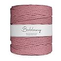 Bobbiny | 3 Ply Twisted Macrame Cotton Cord Dori (Roll Packaging) Thread for Macrame DIY and Other Projects | Dusty Pink | 4mm,100 Meter