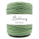 Bobbiny | 3 Ply Twisted Macrame Cotton Cord Dori (Roll Packaging) Thread for Macrame DIY and Other Projects | Mint Green | 4mm,20 Meter