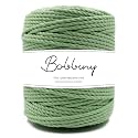 Bobbiny | 3 Ply Twisted Macrame Cotton Cord Dori (Roll Packaging) Thread for Macrame DIY and Other Projects | Mint Green | 4mm,10 Meter