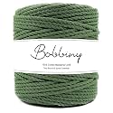 Bobbiny | 3 Ply Twisted Macrame Cotton Cord Dori (Roll Packaging) Thread for Macrame DIY and Other Projects | Green | 4mm,50 Meter
