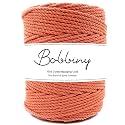BOBBINY 3 Ply Twisted Macrame Cotton Cord Dori (Roll Packaging) Thread For Macrame DIY And Other Projects | Saffron/Orange | 4Mm, 50 Meter, 1 Count
