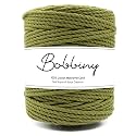 Bobbiny | 3 Ply Twisted Macrame Cotton Cord Dori (Roll Packaging) Thread for Macrame DIY and Other Projects | Mehandi Green | 4mm,100 Meter