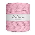 Bobbiny | 3 Ply Twisted Macrame Cotton Cord Dori (Roll Packaging) Thread for Macrame DIY and Other Projects | Baby Pink | 4mm,100 Meter