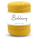 Bobbiny | 3 Ply Twisted Macrame Cotton Cord Dori (Roll Packaging) Thread for Macrame DIY and Other Projects | Mustard Yellow | 4mm,100 Meter