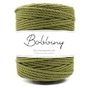 Bobbiny | 3 Ply Twisted Macrame Cotton Cord Dori (Roll Packaging) Thread for Macrame DIY and Other Projects | Mehandi Green | 4mm,50 Meter