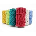 Bobbiny 3Ply Twisted Macrame Cotton Cord Dori (Each Color 3mm 100 Meter) Thread for Macrame DIY and Other Projects_Green,Sea Green,M Yellow,Red,Sky,Off White.