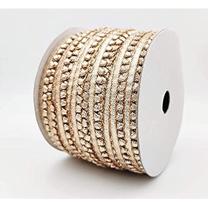 bobbiny rose golden samosa gota patti lace border 10 meter material for dupatta bridal dresses saree lehengas palazzo anarkali suits blouses pack of 1