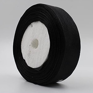 bobbiny organza striped ribbon black 1 inch35 meters for bridal gift wrap wrapping bows gift bows christmas bows party decoration pack of 5