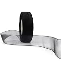 BOBBINY Black Organza Ribbon (35+ Color Variations Inside) (L-35 Meters,W-1 Inch) | Ribbon for Gift Wrapping, Gift Bows Making, Decoration, Bags Handle