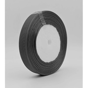 bobbiny organza striped ribbon black 12 mm 05 inch 35 meters for bridal gift wrap bows christmas party decoration - pack of 2
