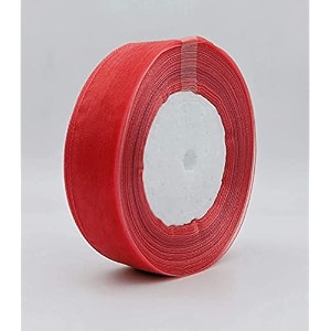 bobbiny organza striped ribbon blood red 12 mm ribbon 05 inch 35 meters for bridal gift wrap wrapping bows gift bows christmas bows party decoration pack of 5