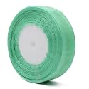 Bobbiny Organza Striped Ribbon Black 12 mm (0.5 inch, 35 Meters) for Bridal Gift Wrap, Bows, Christmas, Party Decoration - Pack of 2