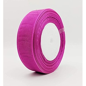 bobbiny organza striped ribbon dark pink 1 inch35 meters for bridal gift wrap wrapping bows gift bows christmas bows party decoration pack of 5