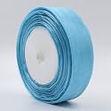 Bobbiny Organza Striped Ribbon Firozi (1 Inch, 35 Meters) for Bridal Gift Wrap, Christmas Bows, Party Decoration - Pack of 3