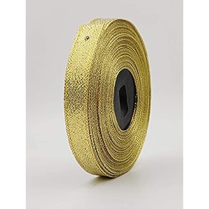 bobbiny organza striped ribbon gold 12 mm ribbon 05 inch 35 meters for bridal gift wrap wrapping bows gift bows christmas bows party decoration pack of 3