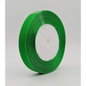 bobbiny organza striped ribbon leaf green 12 mm ribbon 05 inch 35 meters for bridal gift wrap wrapping bows gift bows christmas bows party decoration pack of 3