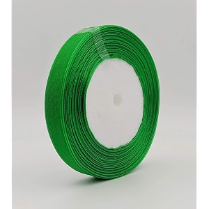 bobbiny organza striped ribbon leaf green 12 mm 05 inch 35 meters for bridal gift wrap bows christmas party decoration - pack of 4