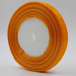 bobbiny organza striped ribbon light orange 12 mm 05 inch 35 meters for bridal gift wrap wrapping christmas bows party decoration - pack of 2