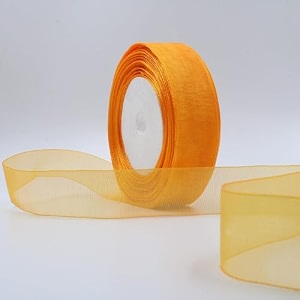 bobbiny light orange organza ribbon 35 color variations inside l-35 metersw-05 inch  ribbon for gift wrapping gift bows making decoration bags handle