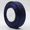 Bobbiny Organza Striped Ribbon Navy Blue 12 mm Ribbon (0.5 inch, 35 Meters) for Bridal Gift wrap, Wrapping Bows, Gift Bows, Christmas Bows, Party Decoration Pack of 2