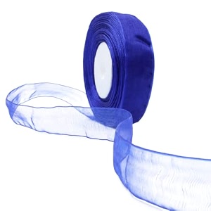 bobbiny royal blue organza ribbon 35 color variations inside l-35 metersw-1 inch  ribbon for gift wrapping gift bows making decoration bags handle